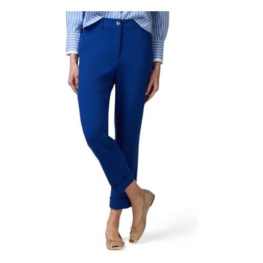 Oltre: pantaloni regular in tessuto scuba crêpe bluette. 42 stagione primavera estate 2025. 