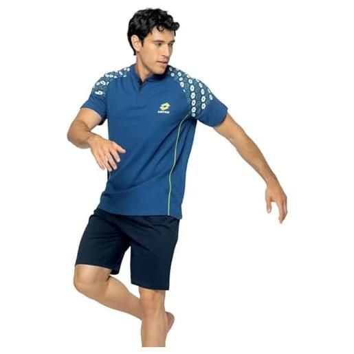Lotto pigiama uomo corto serafino in cotone art. Lp1189 (it, testo, l, regular, regular, jeans)