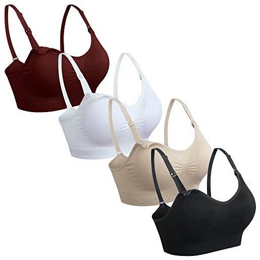 SELENE Reggiseno Allattamento Imbottito Senza Ferretto In Cotone Art. Jasmine (2, Bianco