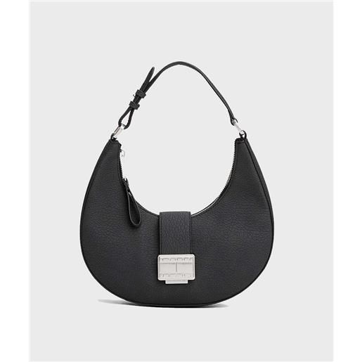 Tommy jeans borsa hobo con chiusura a scatto e logo donna