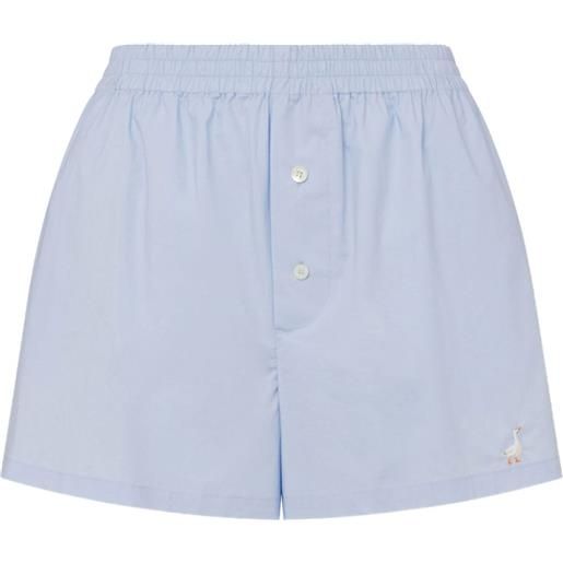 Moschino shorts goose con vita elasticizzata - blu