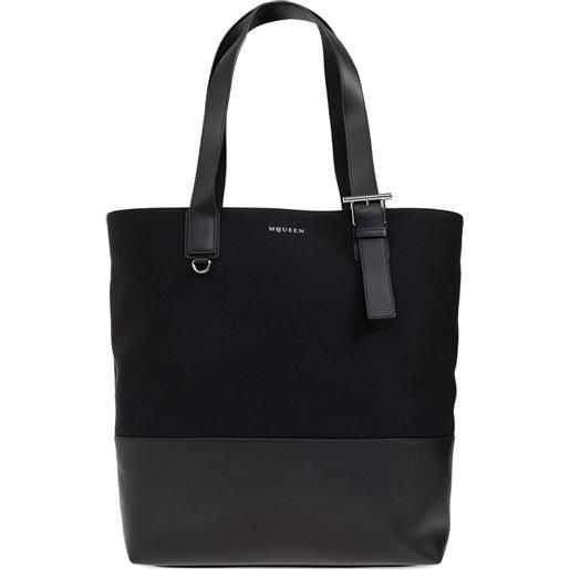Alexander McQueen borsa tote in pelle - nero