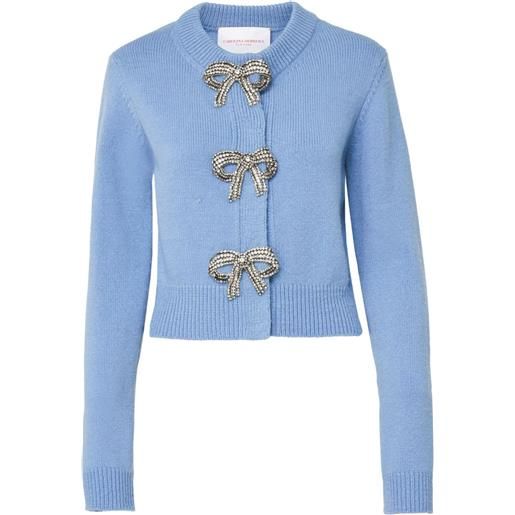Carolina Herrera cardigan con fiocco - blu
