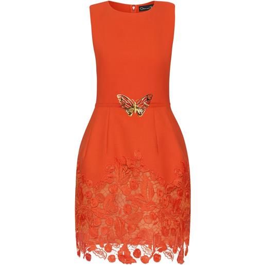 Oscar de la Renta abito corto in pizzo guipure - arancione
