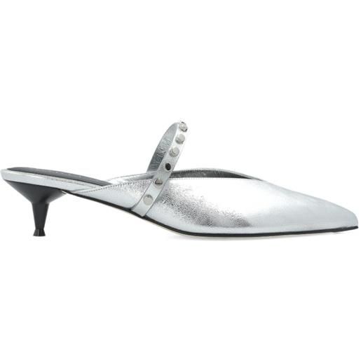 Alexander McQueen pumps in pelle con tacco - argento