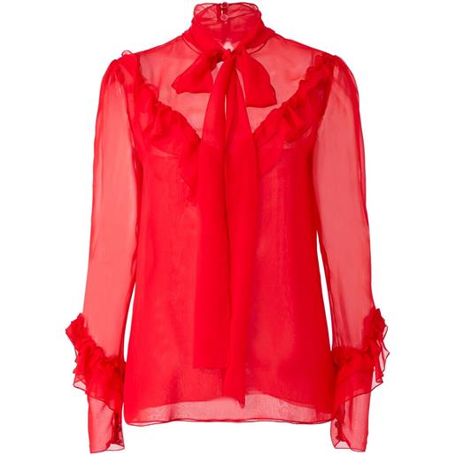 Carolina Herrera blusa in chiffon - rosso