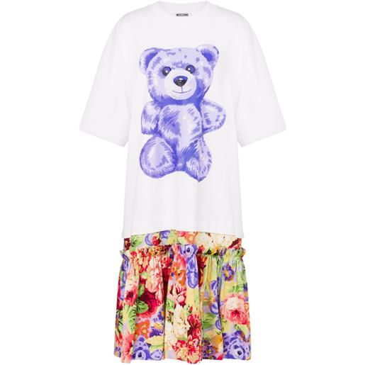 Moschino abito corto con stampa floreale - bianco