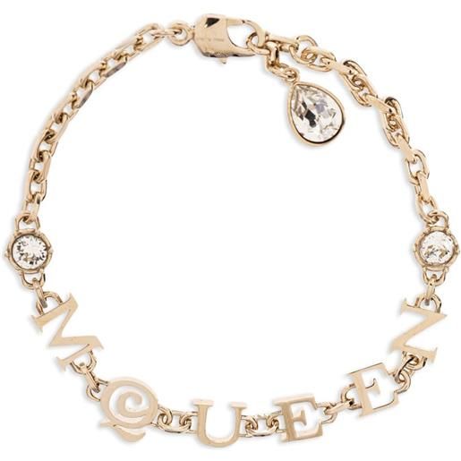 Alexander McQueen bracciale con ciondolo logo - oro