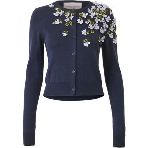 Carolina Herrera cardigan con applicazione - blu