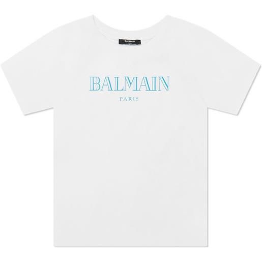 Balmain Kids t-shirt in cotone - bianco