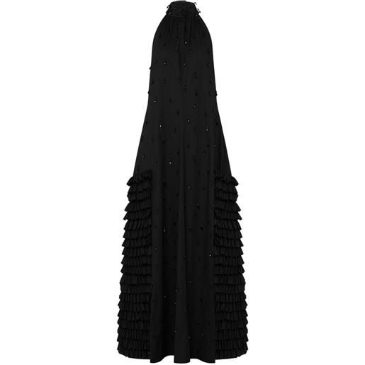 Moschino abito con scollo all'americana e ruches - nero