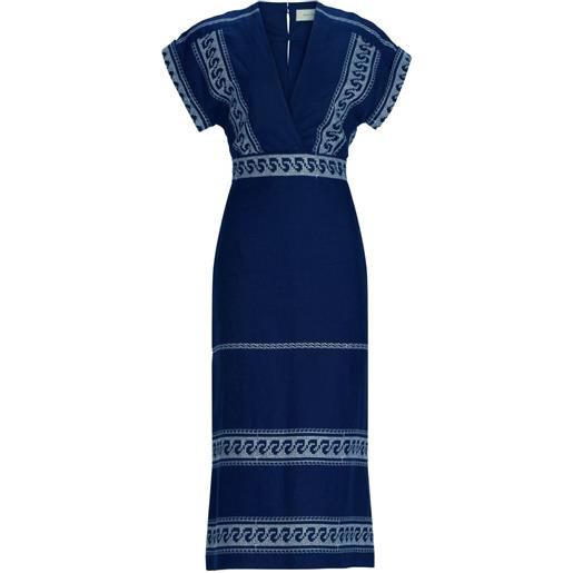 Silvia Tcherassi abito con scollo a v - blu