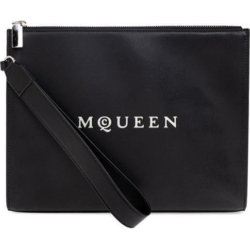Alexander McQueen clutch in pelle - nero