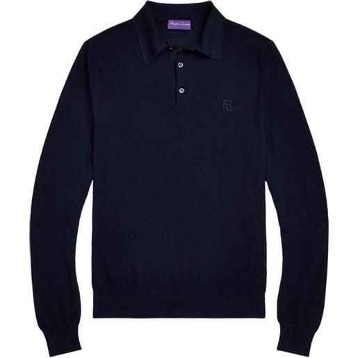 Ralph Lauren Purple Label polo in maglia fine - blu