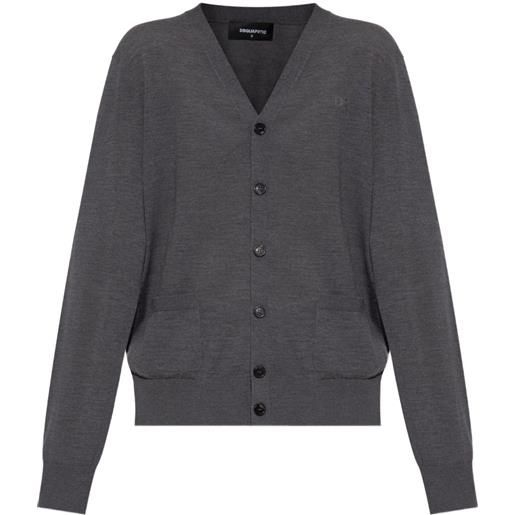 DSQUARED2 cardigan con scollo a v - grigio