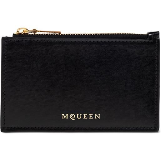 Alexander McQueen portacarte in pelle - nero