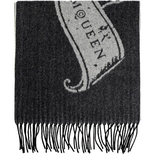 Alexander McQueen sciarpa con stampa logo - nero