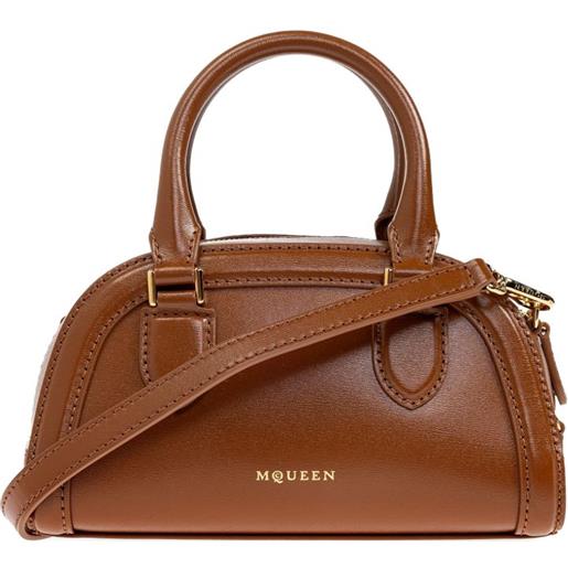 Alexander McQueen borsa tote mini strutturata in pelle - marrone