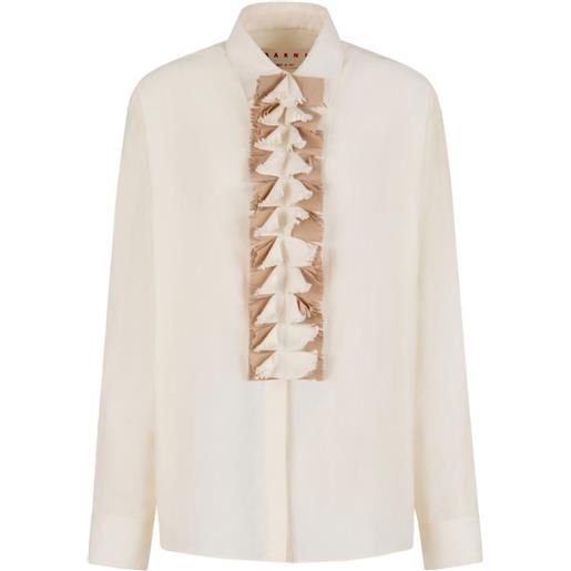 Marni blusa con ruches - 00w03 stonewhite