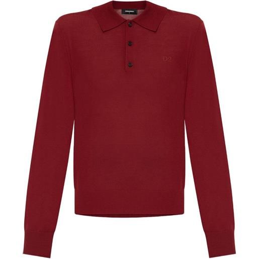 DSQUARED2 polo a maniche lunghe - rosso