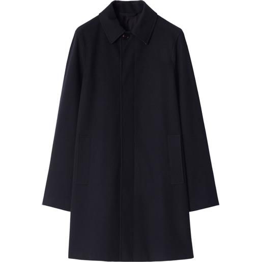 Burberry cappotto monopetto in cashmere - blu