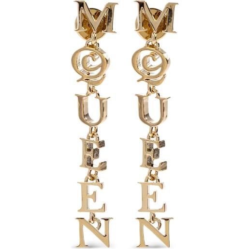 Alexander McQueen orecchini con pendente logo - oro