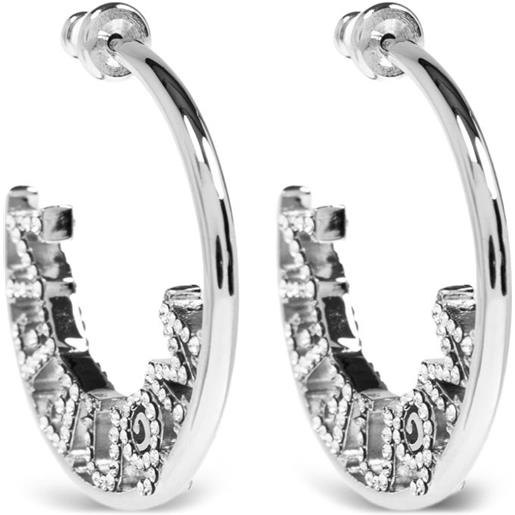 Alexander McQueen orecchini a cerchio con diamanti - grigio