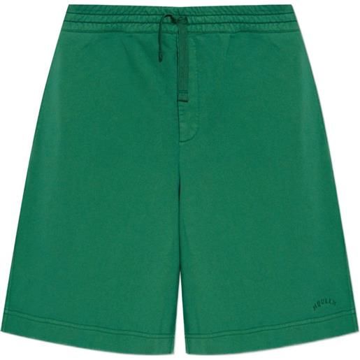 Alexander McQueen shorts con logo ricamato - verde