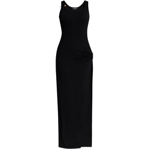 Versace abito lungo in jersey - nero