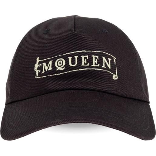 Alexander McQueen cappello da baseball con ricamo - nero