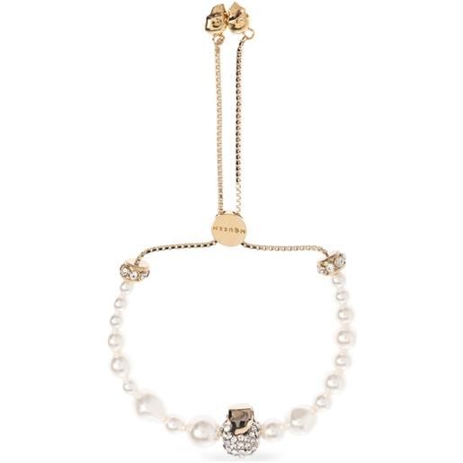 Alexander McQueen bracciale con perle - oro