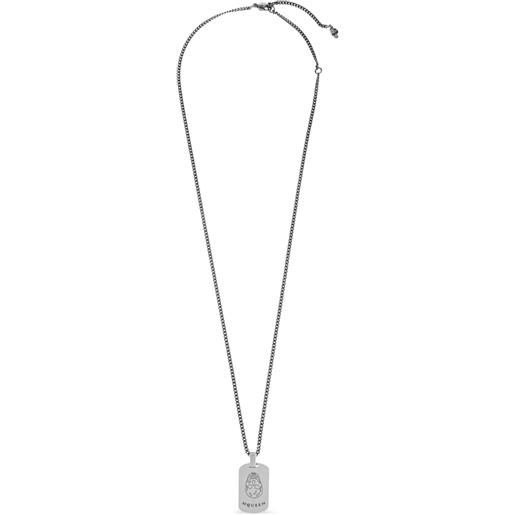 Alexander McQueen collana con logo - argento