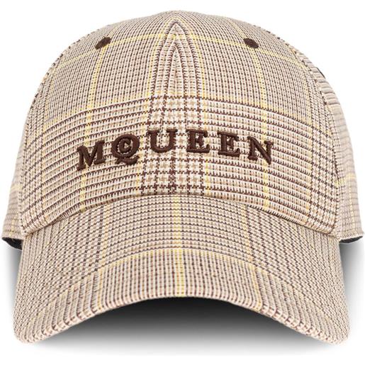 Alexander McQueen cappello da baseball a quadri - toni neutri