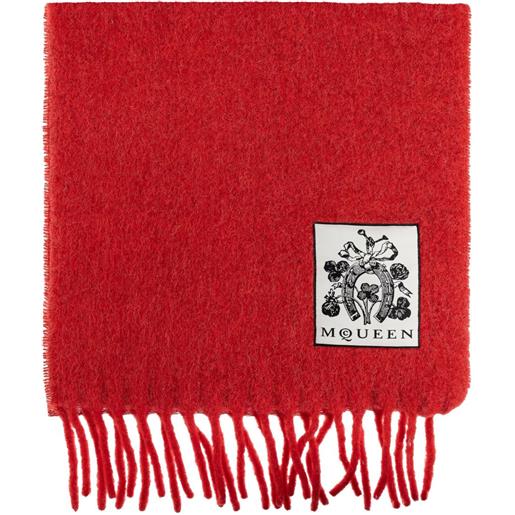 Alexander McQueen sciarpa in misto lana - rosso