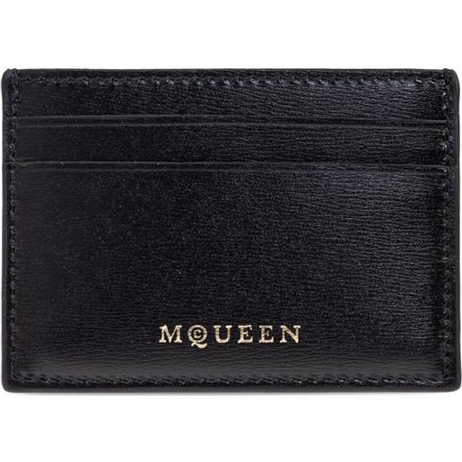 Alexander McQueen portacarte in pelle - nero