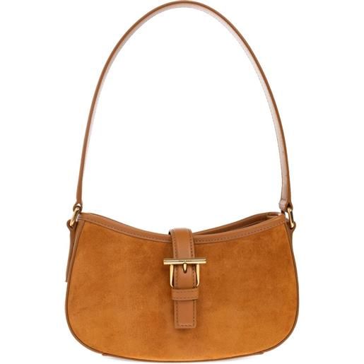 Alexander McQueen borsa tote t-bar mini - marrone