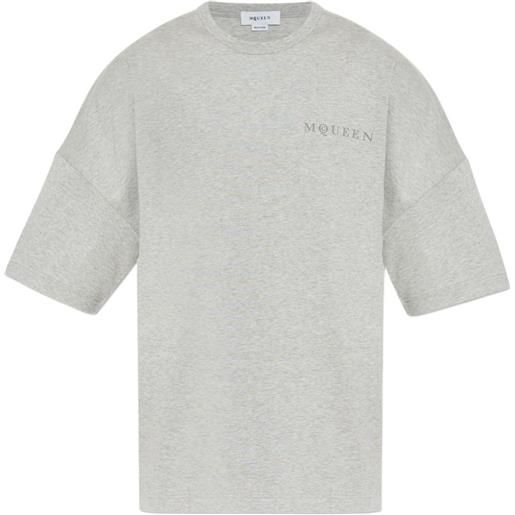 Alexander McQueen t-shirt con logo - grigio