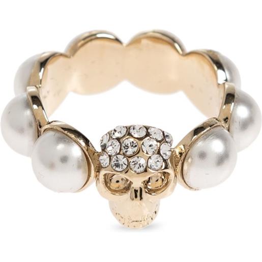 Alexander McQueen anello con teschio - oro