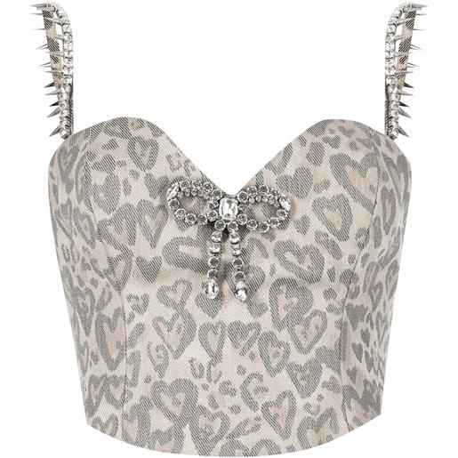 AREA top con stampa - marrone