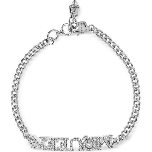 Alexander McQueen bracciale con cristalli - argento