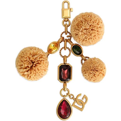 Dolce & Gabbana portachiavi con pompon - oro