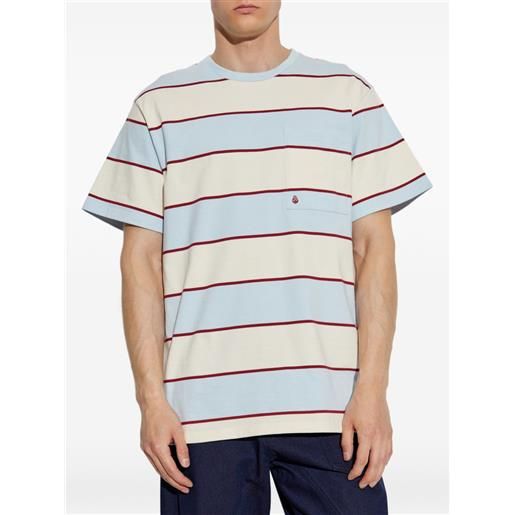 Alexander McQueen t-shirt a righe con maniche corte - blu