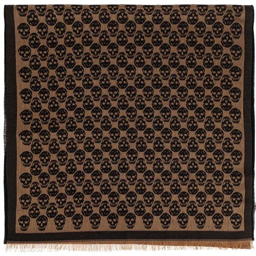 Alexander McQueen foulard con stampa teschio - marrone