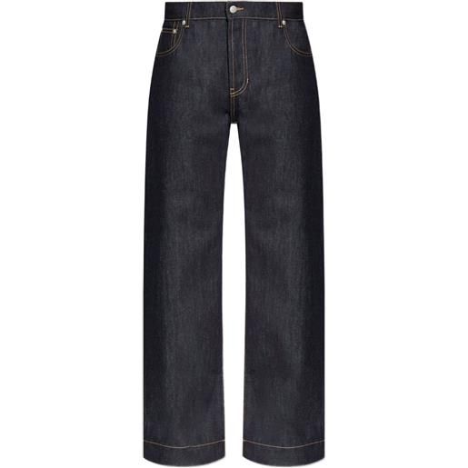 Alexander McQueen jeans con applicazione logo - blu