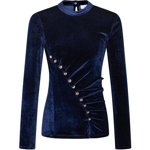 Rabanne top drappeggiato - blu