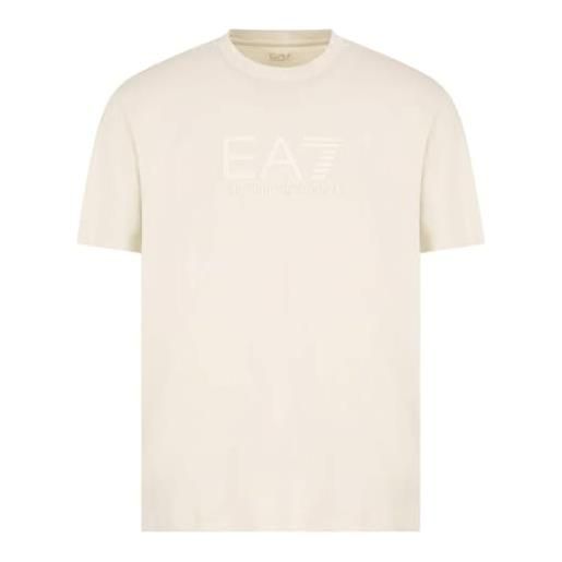 EA7 t-shirt da uomo girocollo visibility regular in cotone beige taglia s codice 7m000224af10375-u1079