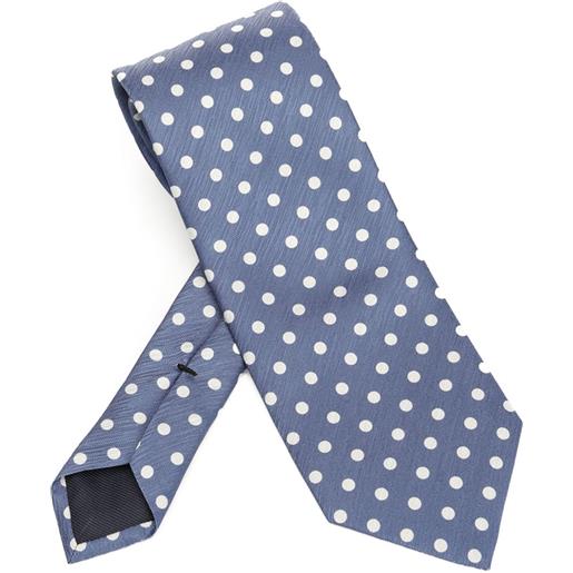 TOM FORD cravatta in seta a pois - blu