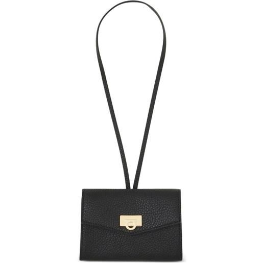 Ferragamo pendente portacarte in pelle - nero