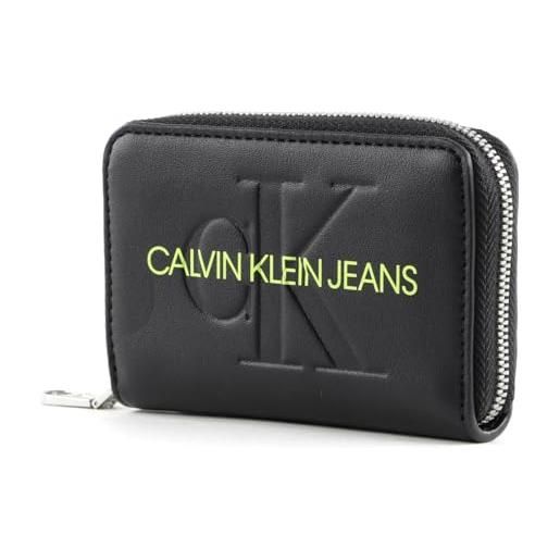 Calvin Klein sculpted monogram zip around wallet black