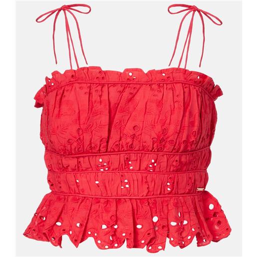 Melissa Odabash top cropped in cotone sangallo